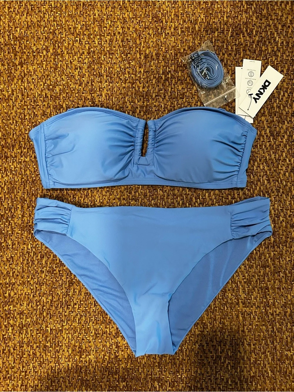 DKNY Blue Bandeau Bikini Set